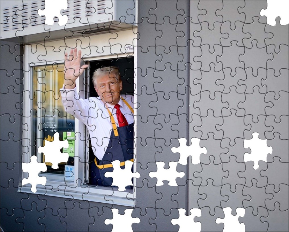 trump mcdonalds puzzle gift