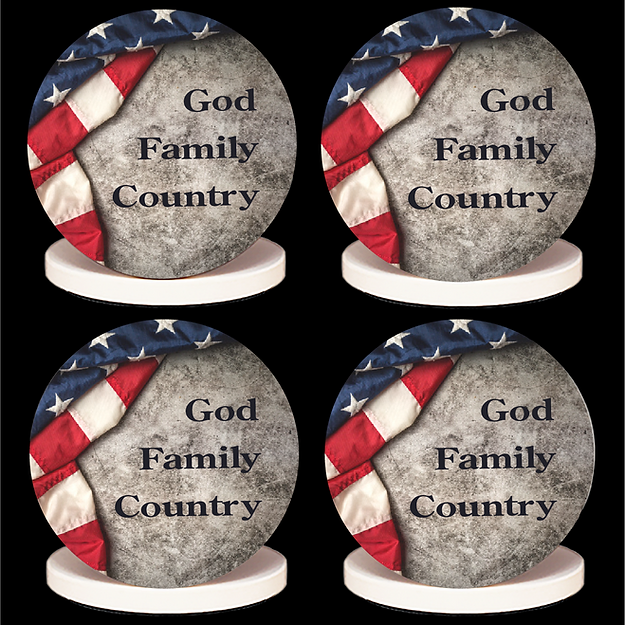 God Family Country Coaster Set (set of 4 coasters) from USA Coasters